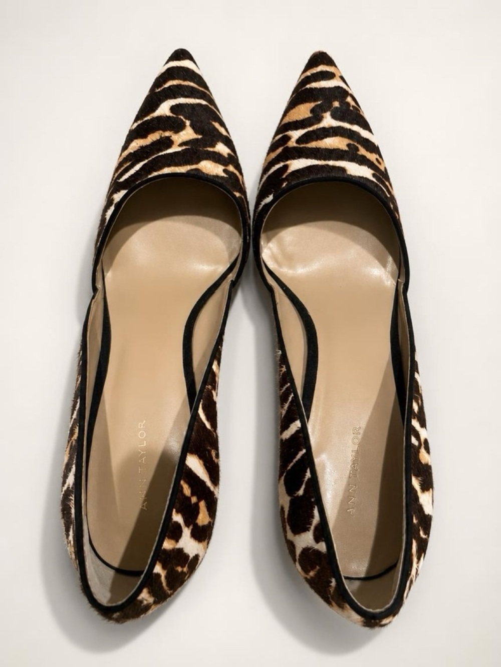 Ann Taylor Calf Hair Animal Print Pumps Heels Size 10 Leather Upper - Picture 6 of 8